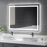 USHOWER 48x36 Inch Modern LED Bathroom Mirror - Smart Backlit Vanity Mirror with Anti-Fog, Dimmable Lights, Wall Mounted, 1/5 Inch Tempered Glass