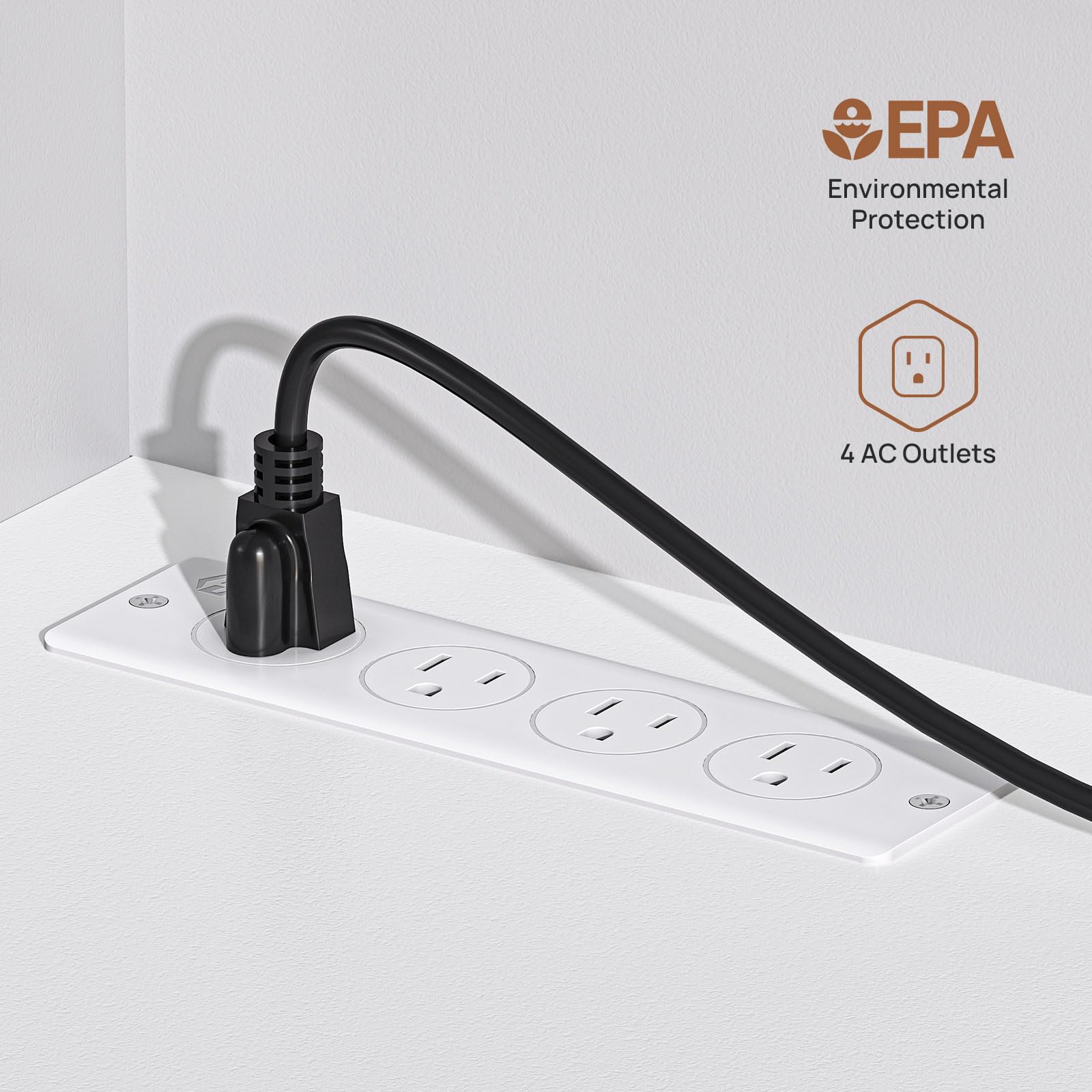 White Fireplace TV Stand with LED Lights & Power Outlets - 65 Inch