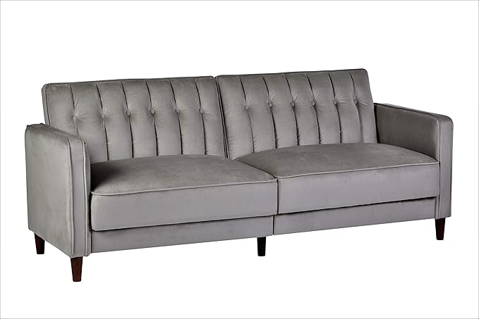 Direct Anastasia Mid Century Modern Velvet Uphostered Tufted Convertible Sleeper Sofa