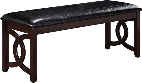 Upholstered Dining Bench, Cherry Brown