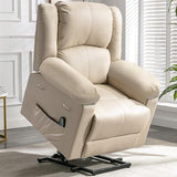 Power Lift Recliner for Elderly, Lift Chair with Heat and Massage，PU Recliner Sofa