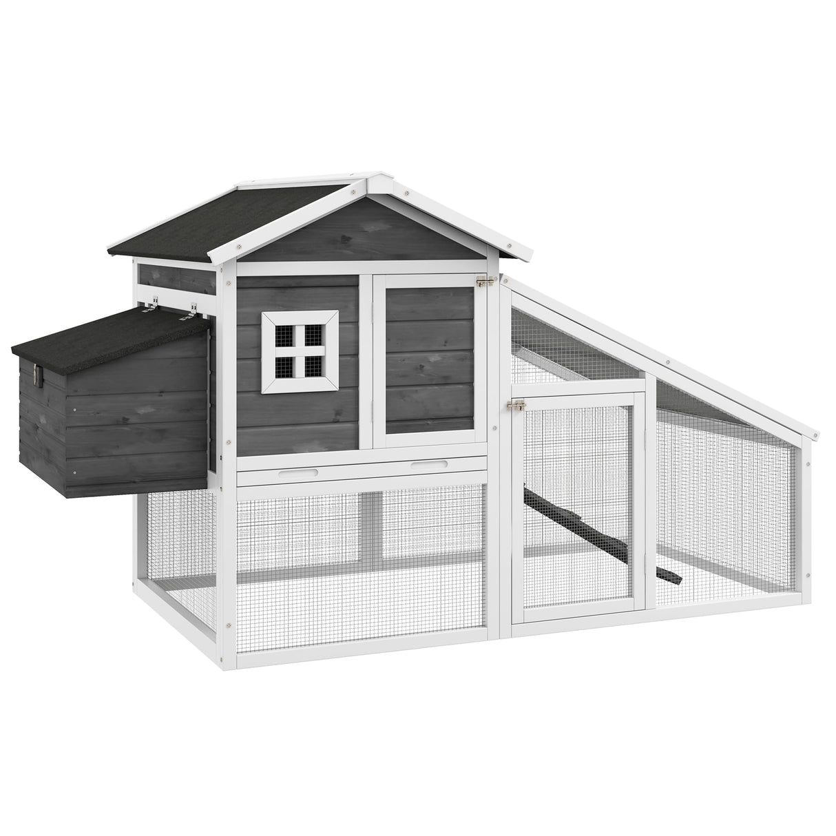 69" Chicken Coop Wooden Chicken House, Rabbit Hutch Pen, Outdoor Backyard