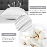 18 x 18 Pillow Inserts (Set of 2) - 18 Inch Square Interior Sofa Throw Pillow with 100% Cotton Cover