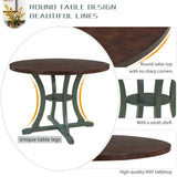 5-Piece Round Dining Table Set with Retro Chairs