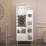 LED Liquor Wine Cabinet, Wine Bar Cabinet with USB Port, Bar Cabinets