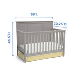 Easton 4-in-1 Convertible Baby Crib, Greenguard Gold Certified, Grey