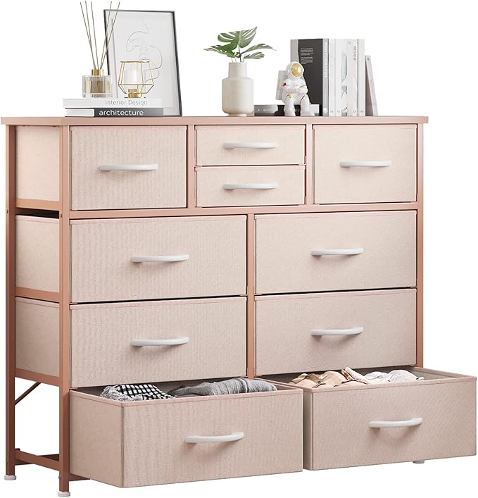 10-Drawer Dresser, Fabric Storage Dressers Drawers