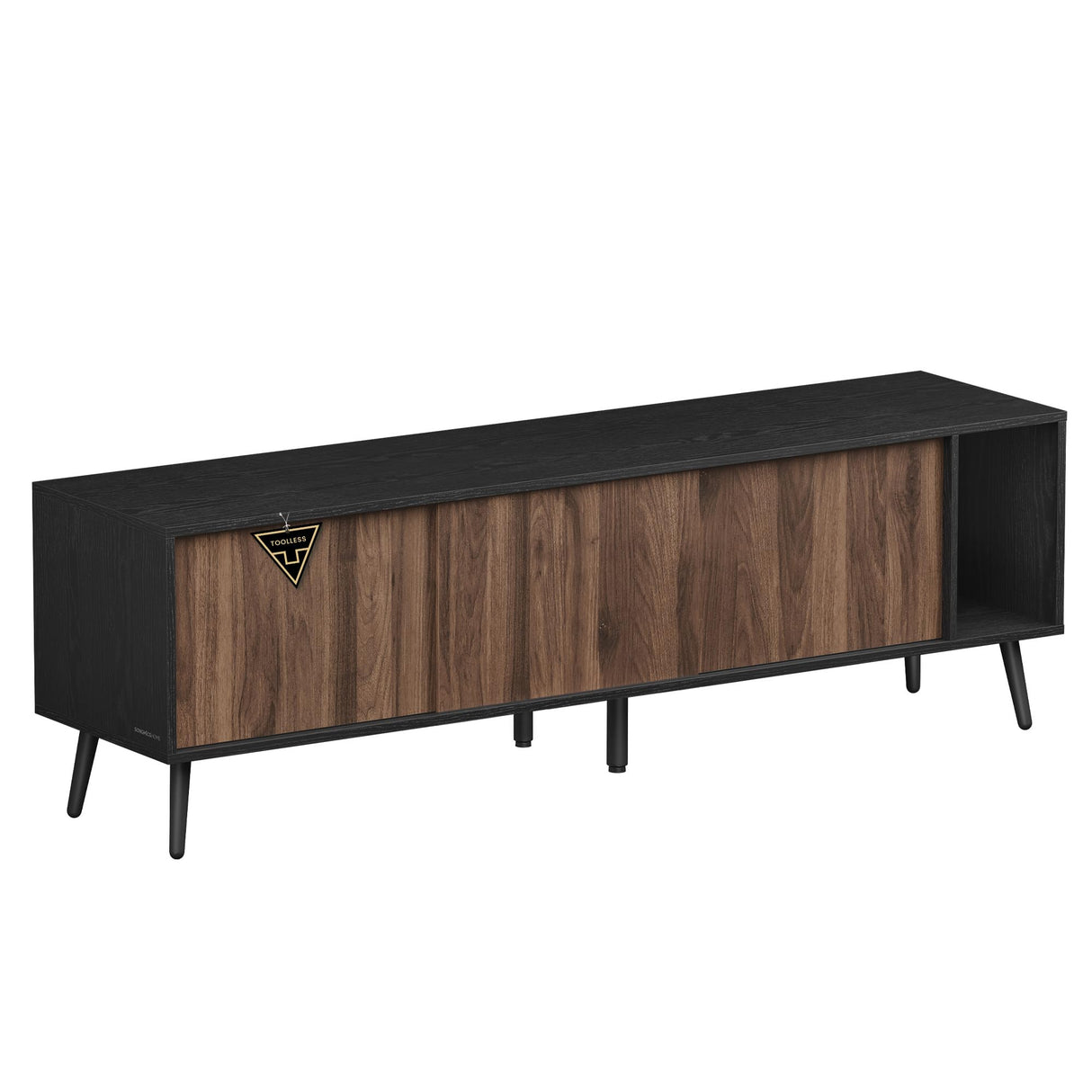 72-Inch TV Stand with Storage - Toolless Assembly Entertainment Center
