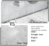 Acrylic Console Table, 37.5” D x 15.25” W x 29.25” H Modern Entryway Table for Hallway