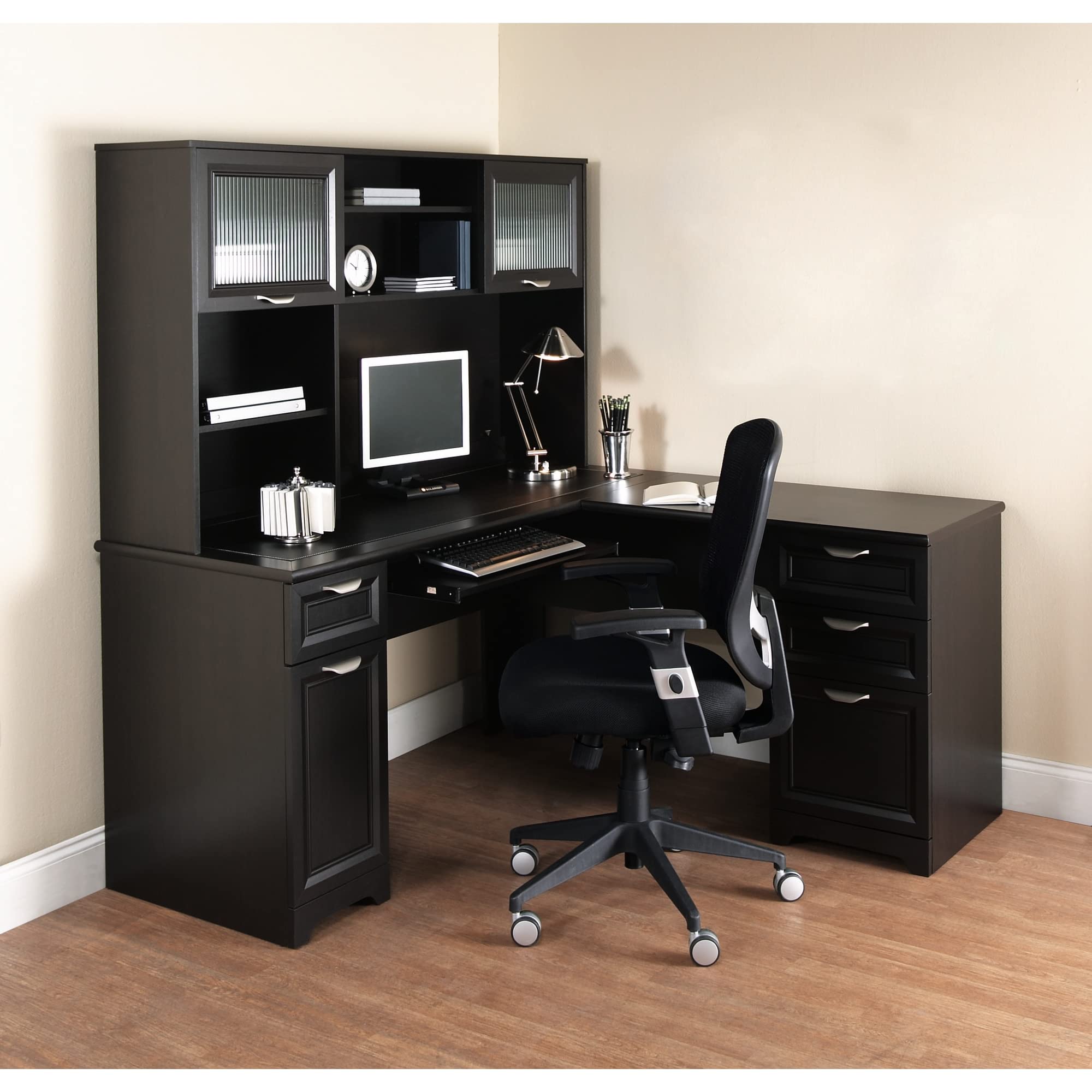 Magellan 59"W L-Shape Corner Desk, Espresso