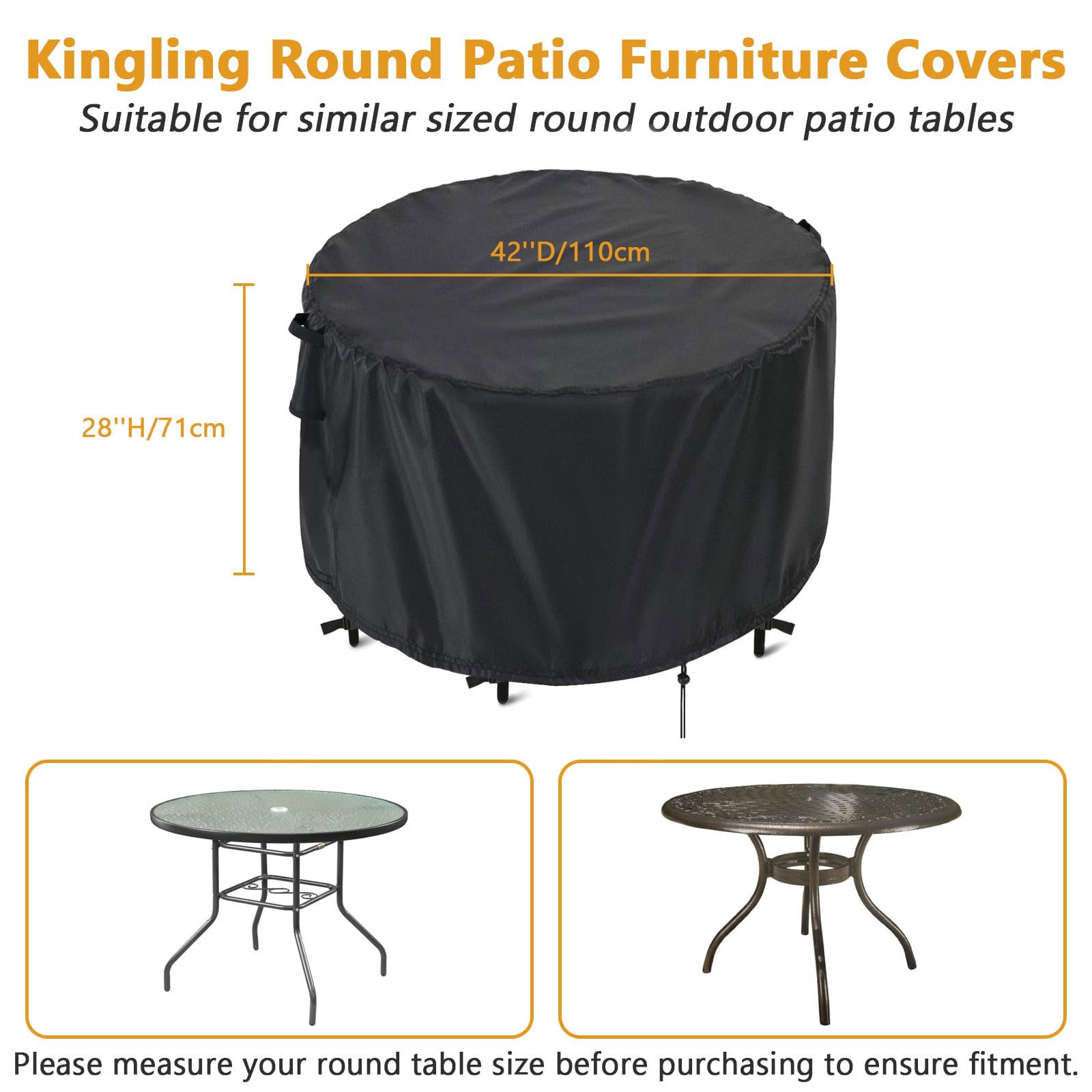 Patio Furniture Covers, Round Patio Table Cover for Outdoor Furniture