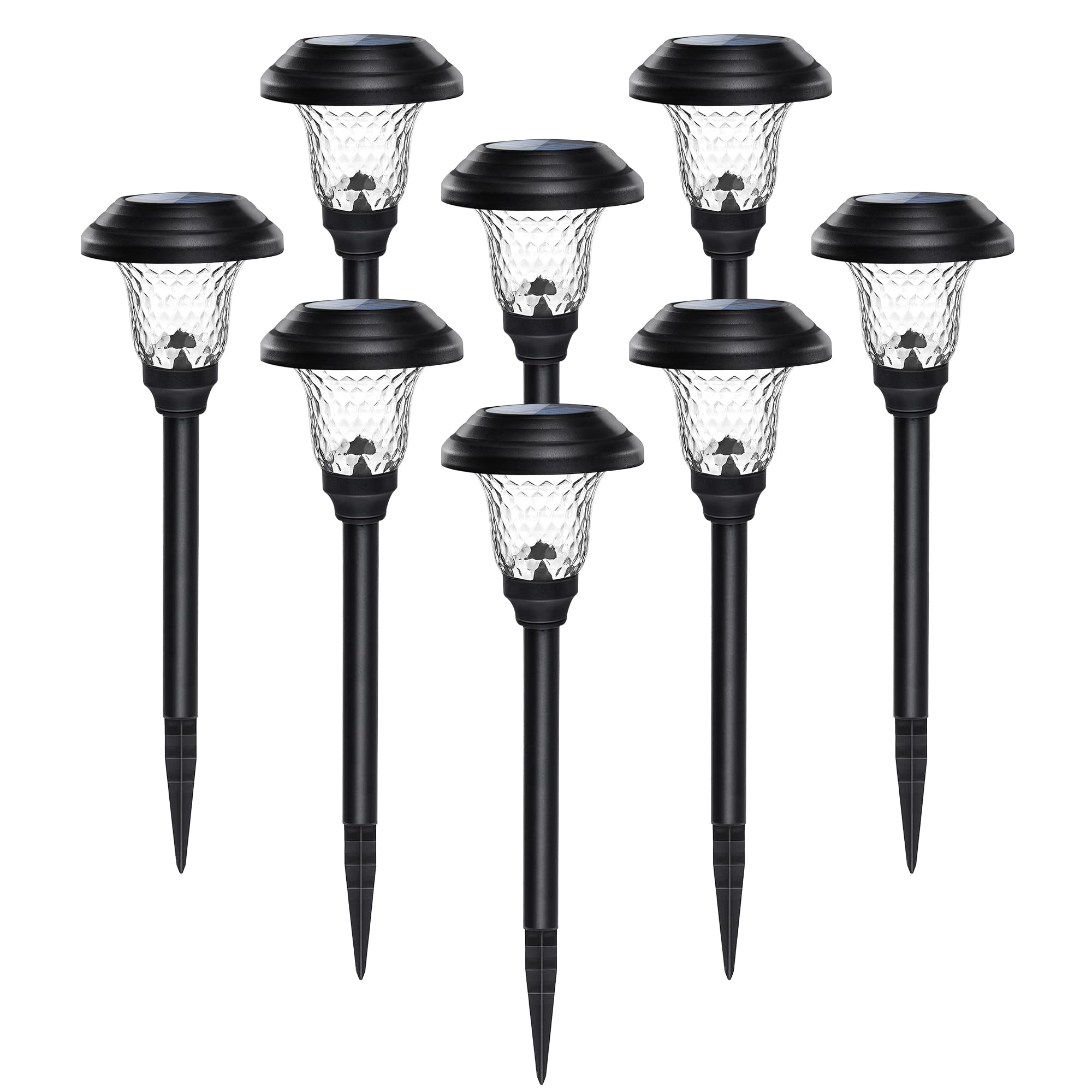 8 Pack Solar Pathway Lights, Solar Garden Lights Outdoor Warm White