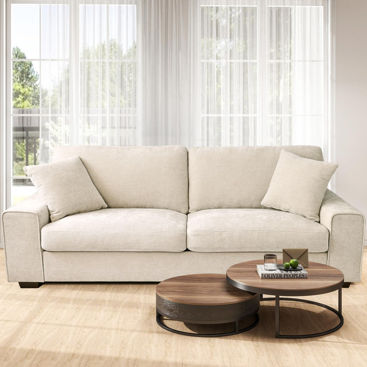 71.25" Chenille Sofa Couches for Living Room, 2 Seater Sofa