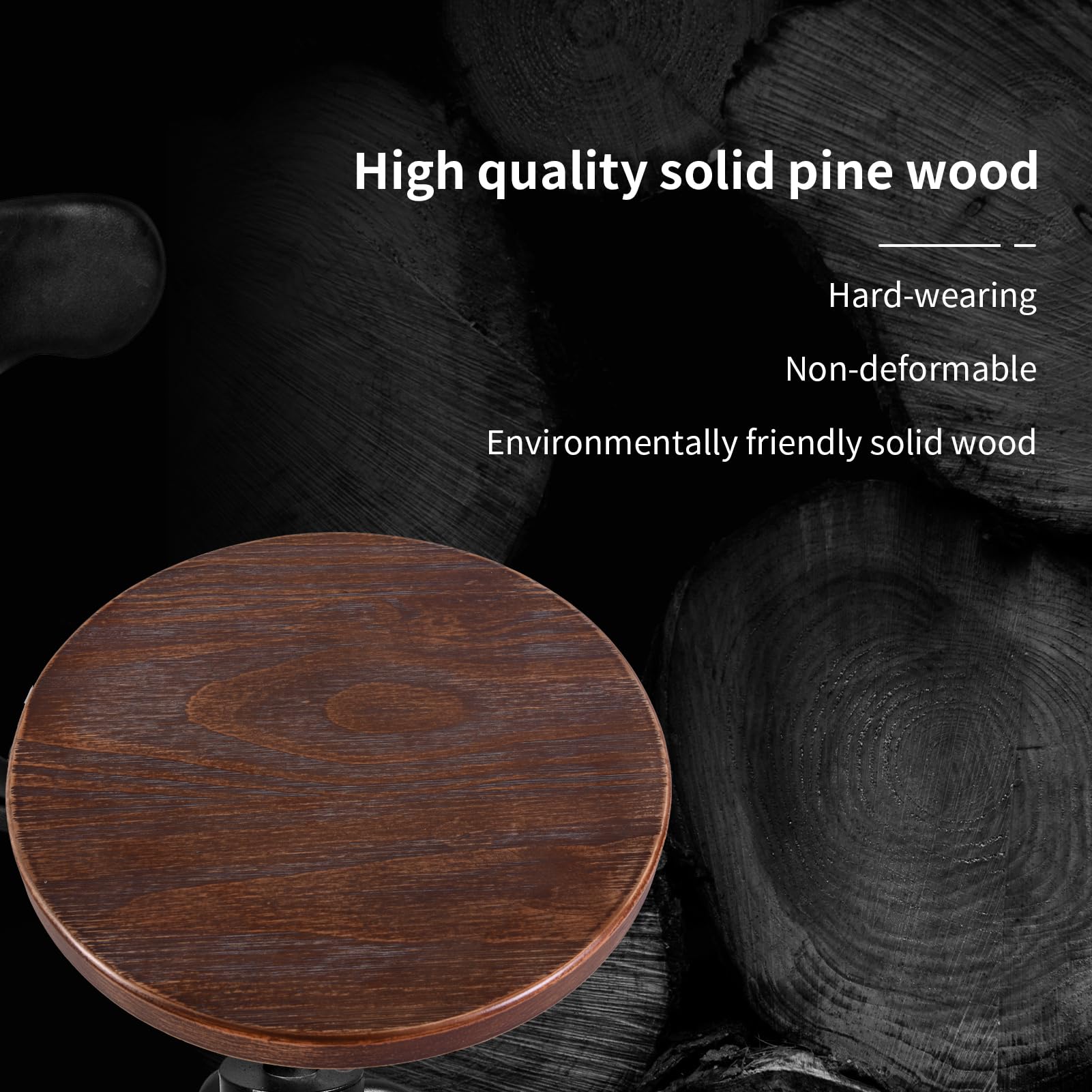 Leick Home 10086BB/HG Upholstered Back Counter Height Stool with Wood Base, Set of 2, for Kitchen Counters and Islands, Blackbean and Gray Wash/Heather Gray