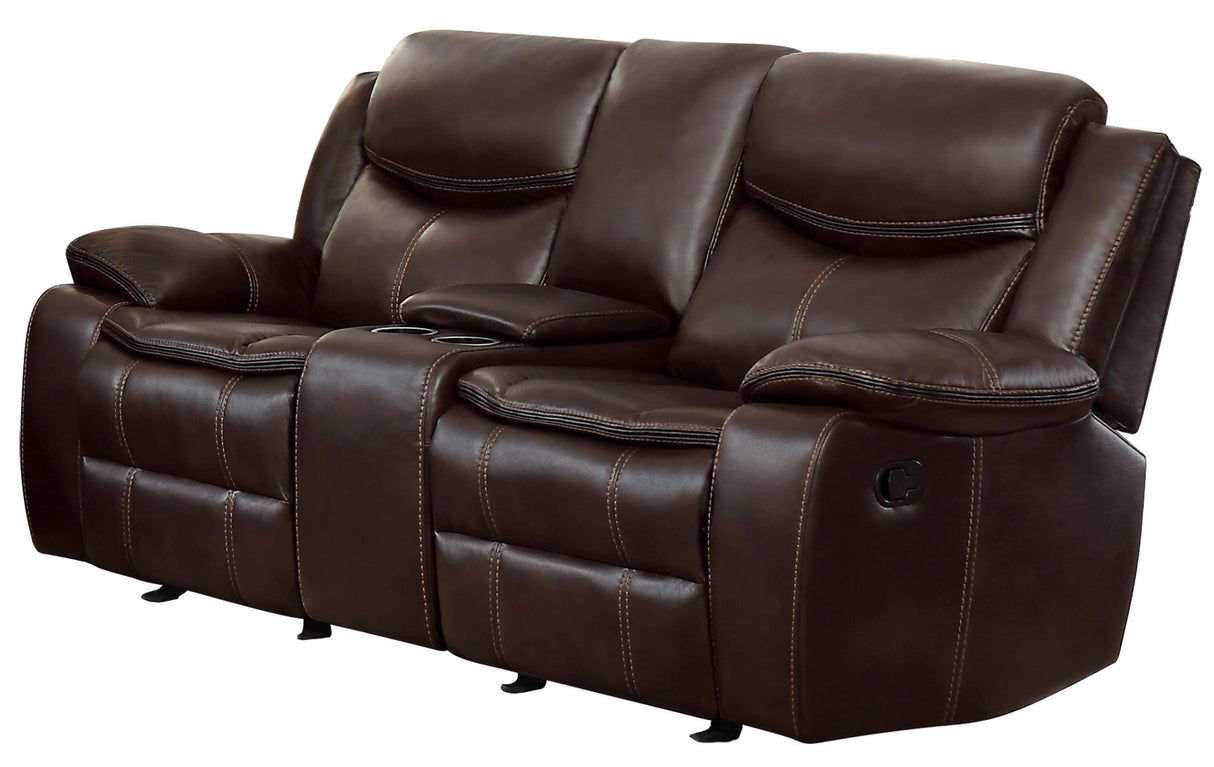 Homelegance Bastrop 79" Double Glider Reclining Loveseat (Manual), Brown