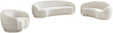 693Cream-L Hyde Collection Modern | Contemporary Boucle Fabric Upholstered Loveseat