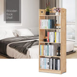 Bookcase with Open Shelves, Solid Wood Storage Organizer Book Shelf Cabinet Display