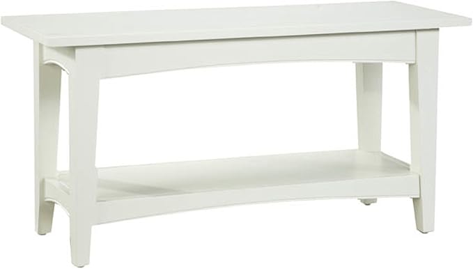 Furniture Shaker Cottage Bench with Shelf, 36" W, Charcoal Gray
