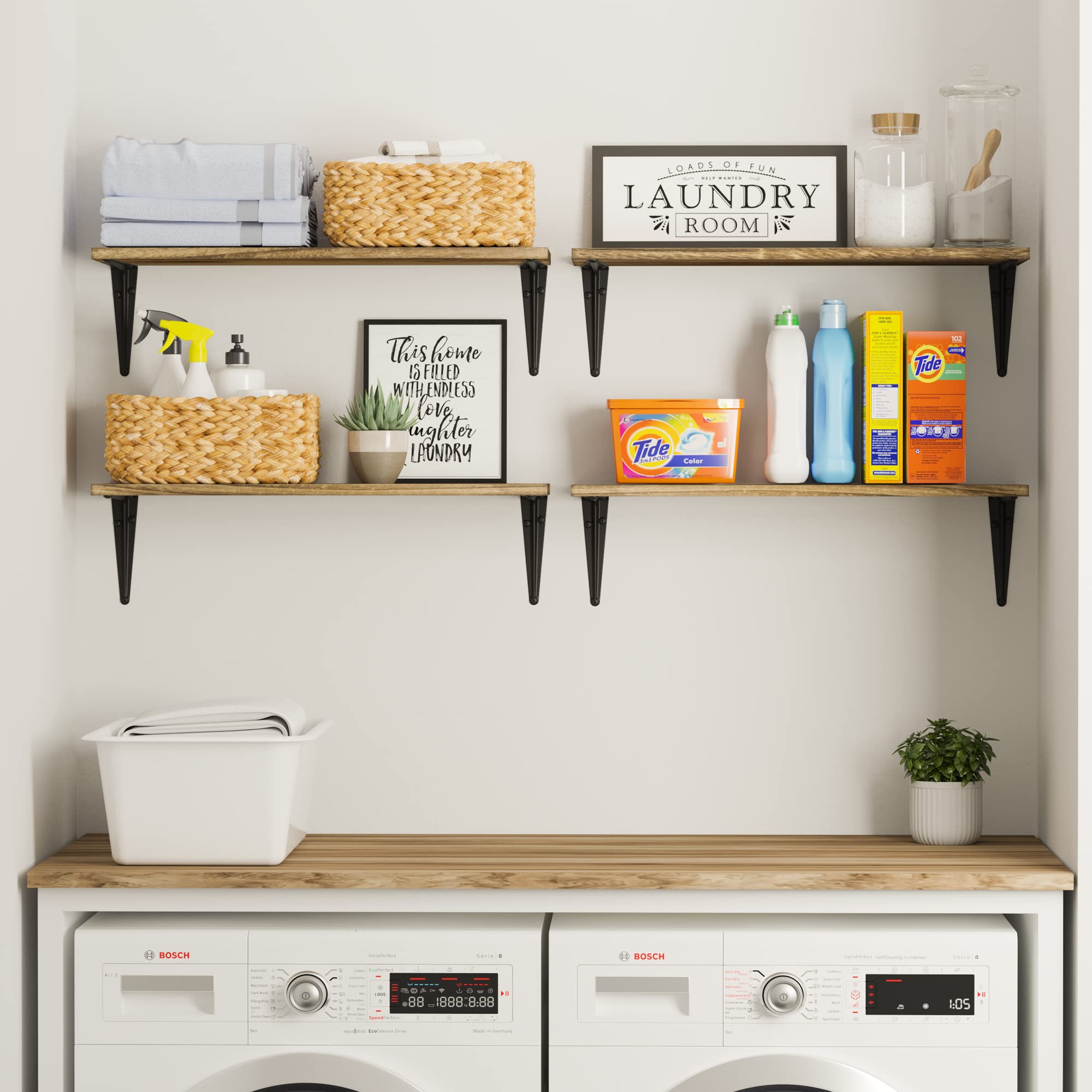 Arras 24"x8" Floating Shelves for Wall Storage, Wall Bookshelf for Living Room Decor