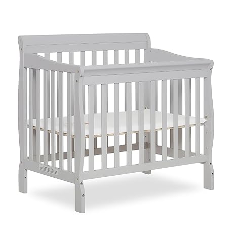 Aden 4-in-1 Convertible Mini Crib In Black, Greenguard Gold Certified, Non-Toxic Finish