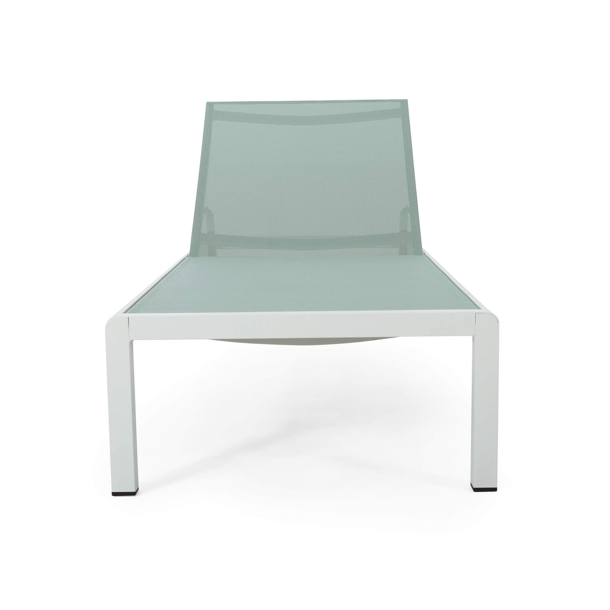 Vanessa Coral Outdoor Chaise Lounges (Set of 2), Green and White