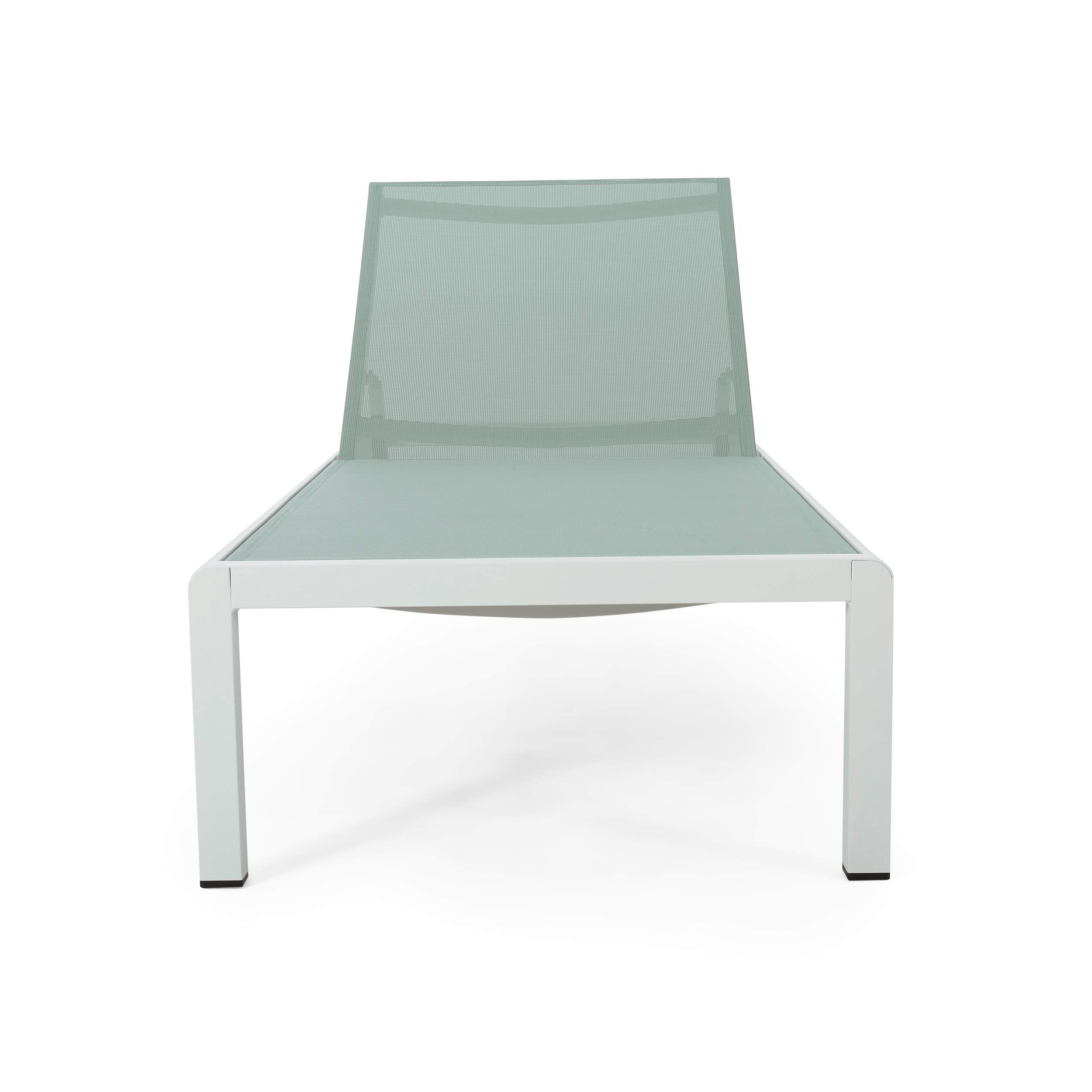 Vanessa Coral Outdoor Chaise Lounges (Set of 2), Green and White
