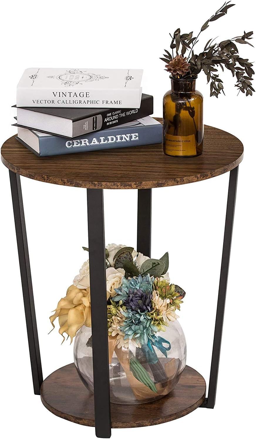 Round End Table Side Table for Living Room Sofa Couch End Tables