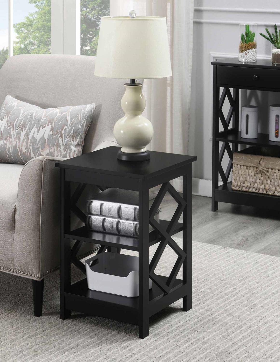 Diamond End Table, Black