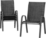 Patio Dining Chairs Set of 4, Outdoor High Stacking Chairs