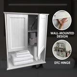 Bathroom Wall Mount Storage Cabinet, Medicine Organizer with 2 Doors & Adjustable Shelf