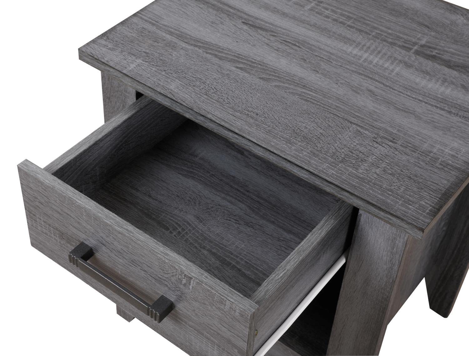 Lennox G053-N, Gray End Table, Nightstand, 24" H x 18" W x 21" D