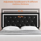 LuxeLift Full Platform Bed Frame with Adjustable Headboard & Diamond Tufting