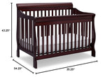 Simmons Kids Carter 6-in-1 Convertible Crib - Greenguard Gold Certified, Black Ebony+ Quiet Nights Breathable