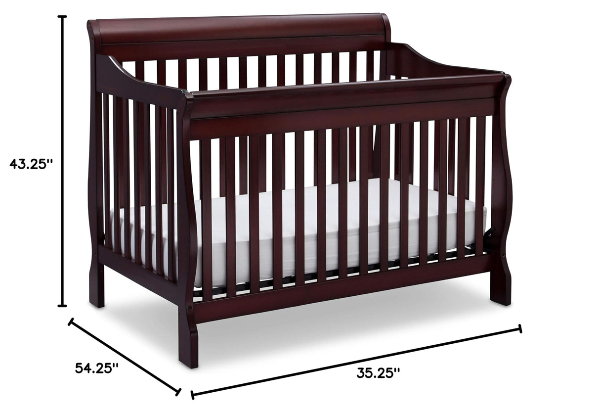 Canton 4-in-1 Convertible Crib - Easy to Assemble, Espresso Cherry