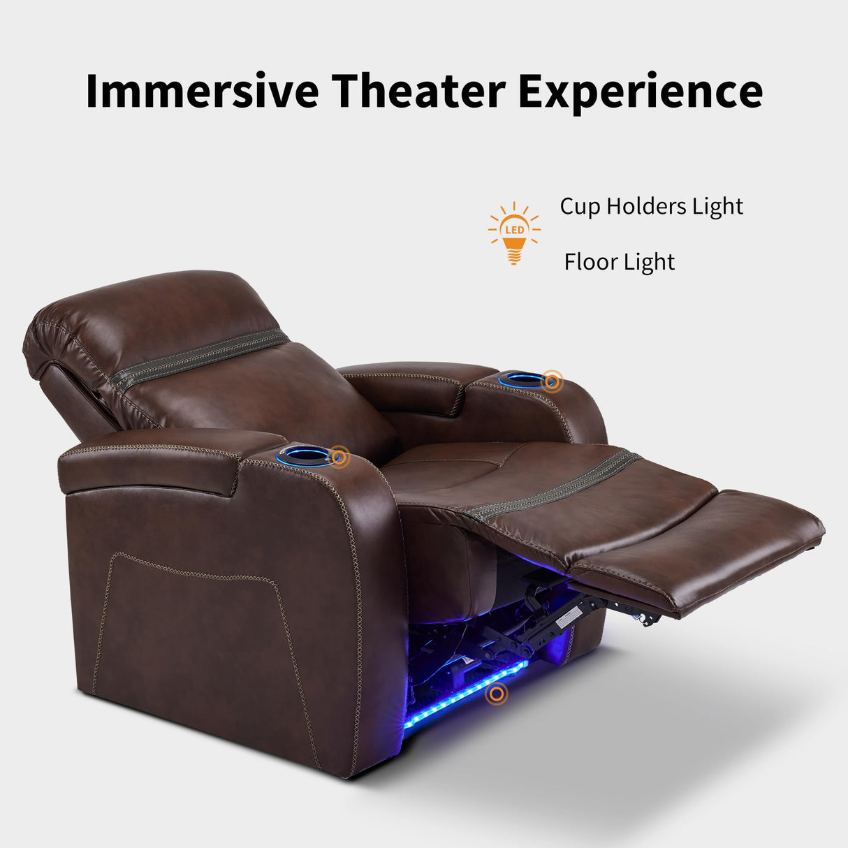 Power Recliner Chair with Adjustable Headrest, Home Theater Seating