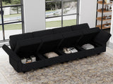 Modular Sofa Couch with Storage Seats Sectional Sofa Velvet Sofa for Living Room Black