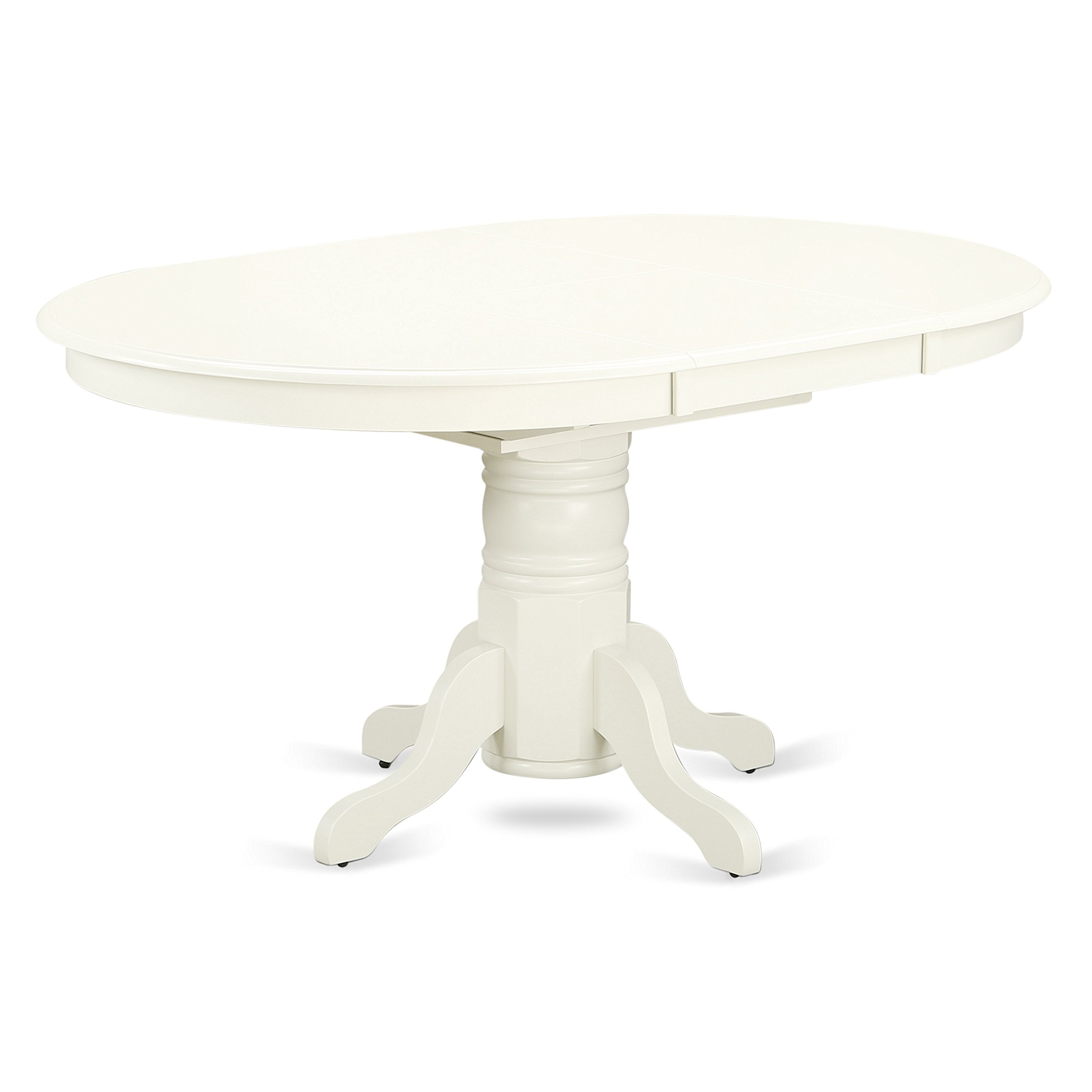 East West Furniture AVFO5-LWH-44 Avon 5 Piece Dining Set Includes an Oval Kitchen Table with Butterfly Leaf and 4 Light grey Faux Leather Upholstered Chairs, 42x60 Inch