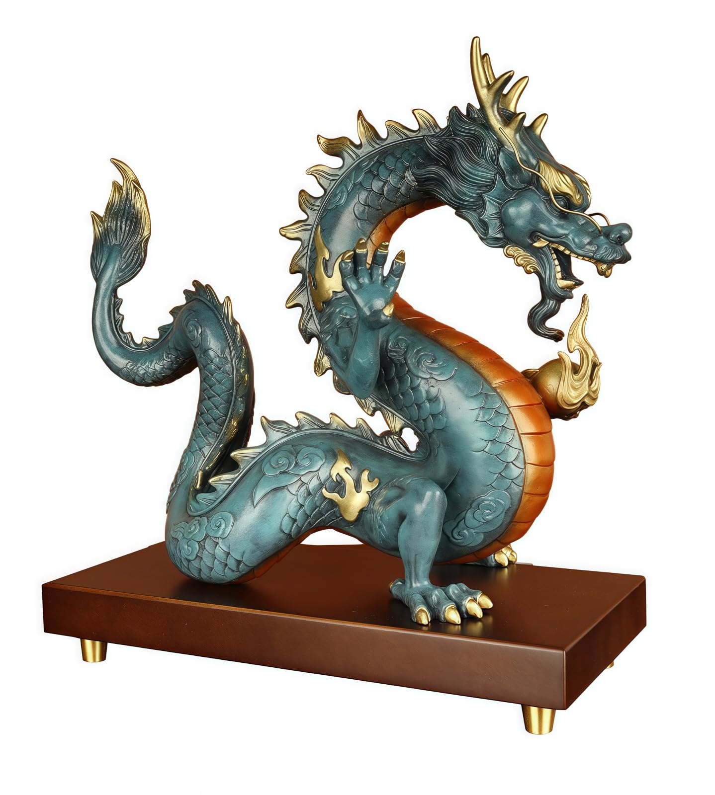 Pure Copper Dragon Statues - Dragon Figurine, Chinese Dragon Statue, Dragon Decor