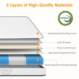 Queen Mattress, 12 Inch Hybrid Queen Mattress in a Box, Individual Pocket Spring Bed