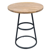 Amelia 20-Inch Side Table - Natural Brown Mango Wood Top, Black Iron Base