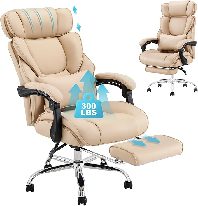 Office Chair with Footrest-Ergonomic High Back Design Executive Computer Desk Chair