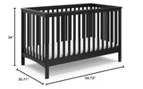 Hillcrest 4-in-1 Convertible Crib (Black) - Converts to Daybed, Toddler Bed