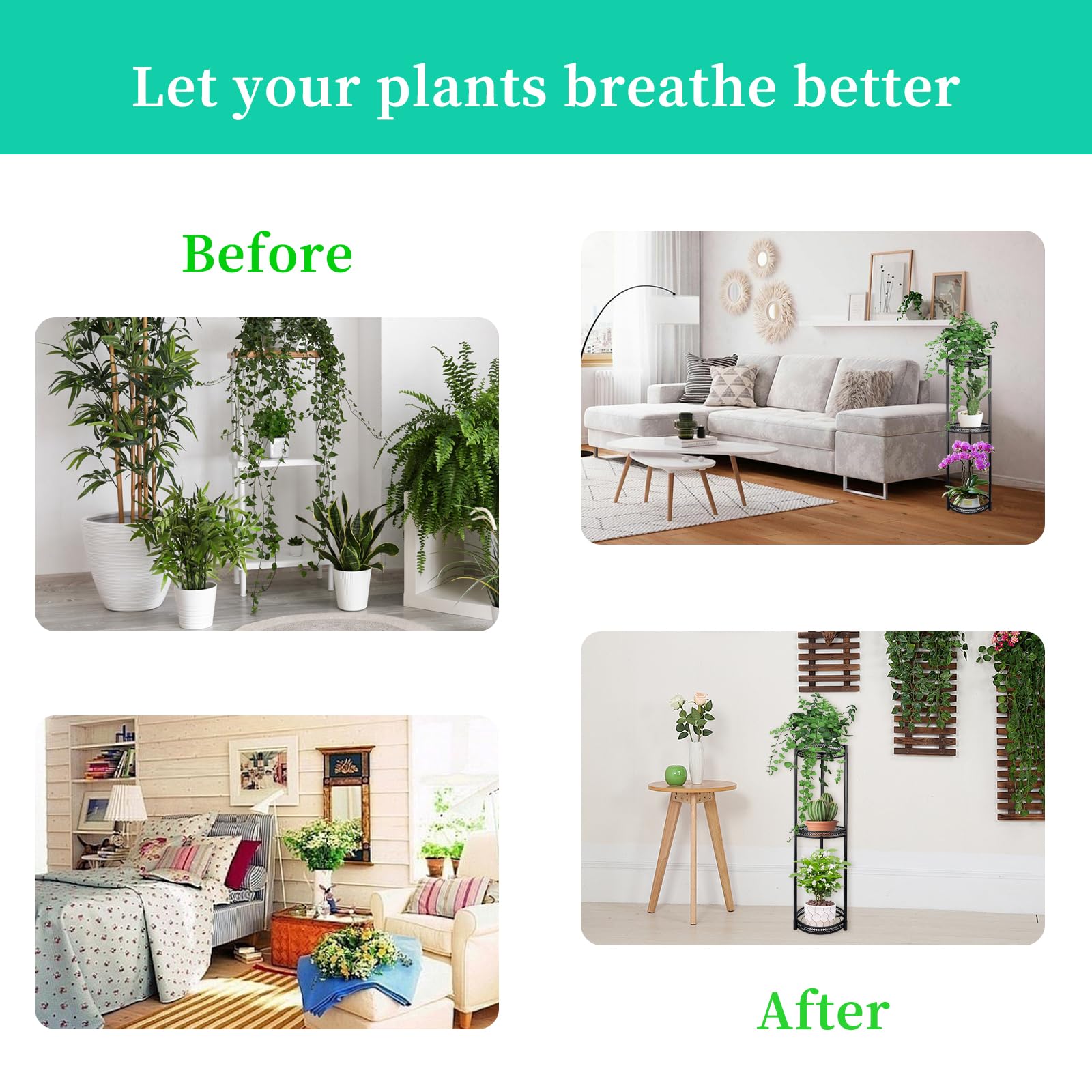 Verona 3-Tier Corner Metal Plant Shelf