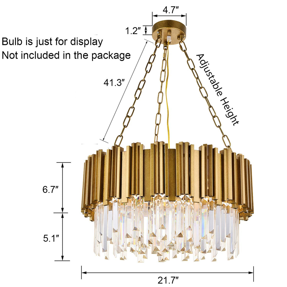 Modern Round Crystal Chandelier Lights Luxury Pendant Ceiling Light Contemporary