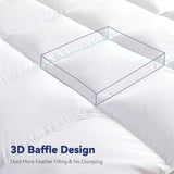 3 Inch White Goose Feather Mattress Topper,King Feather Bed Topper