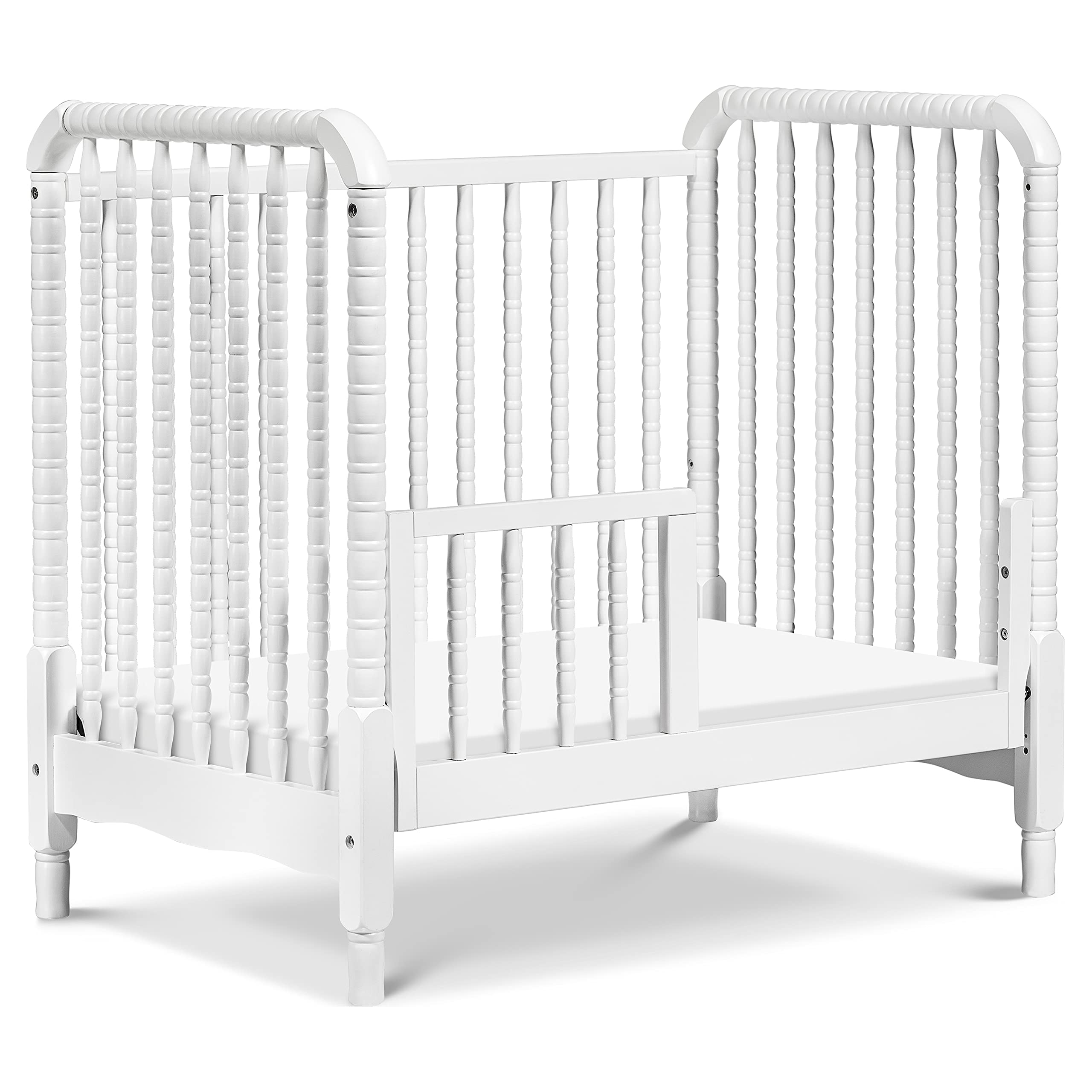 Lind 3-in-1 Convertible Mini Crib in White, Removable Wheels, Greenguard Gold Certified