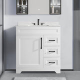 30" Bathroom Vanity with Sink, Undermount Integrated Stone Sink