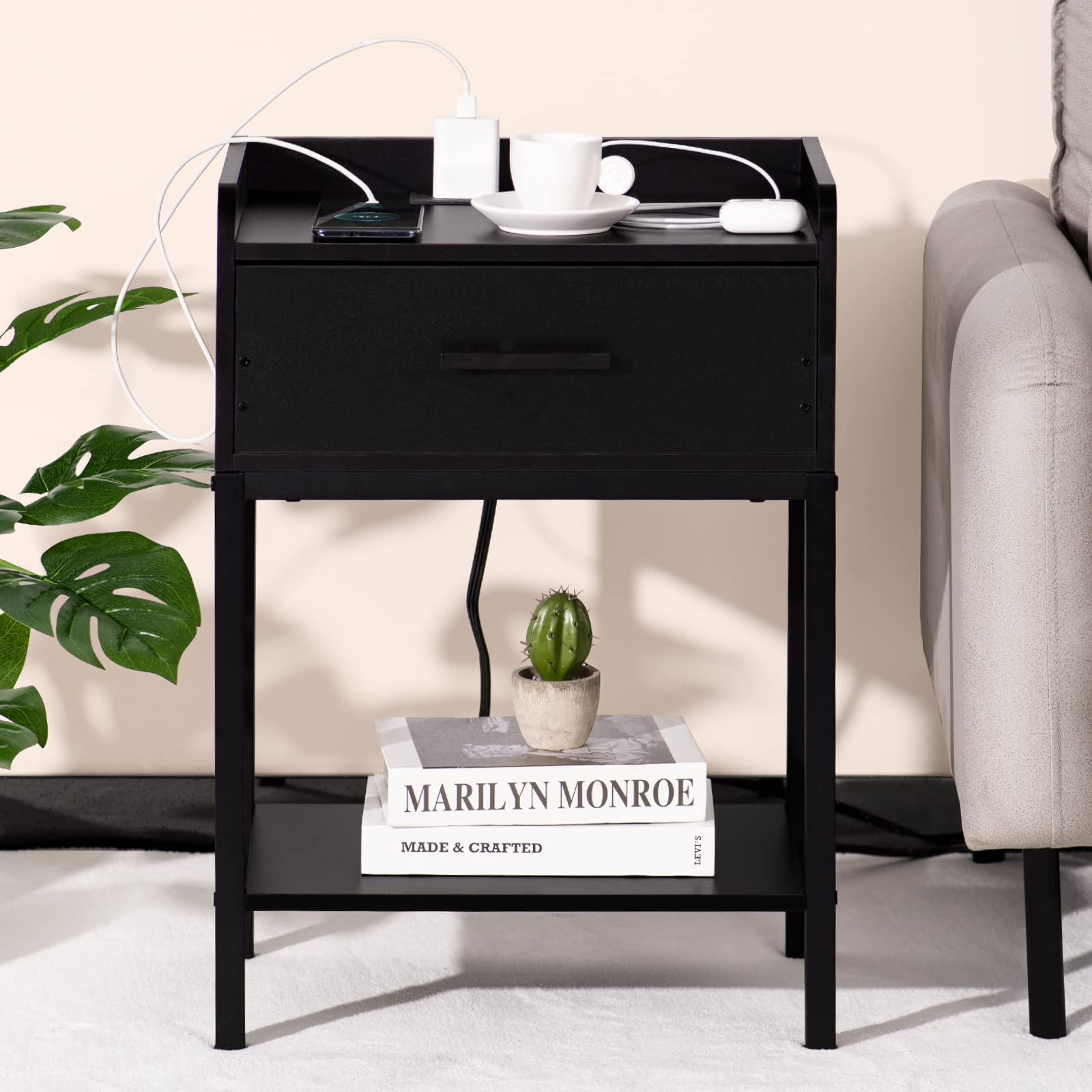 Nightstand with Charging Station