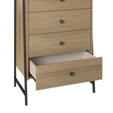 Novogratz Bushwick Tall 5 Drawer Dresser, Natural