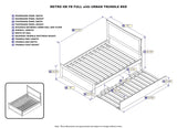 Metro Full Platform Bed with Matching Footboard and Turbo Charger with Twin Size Urban